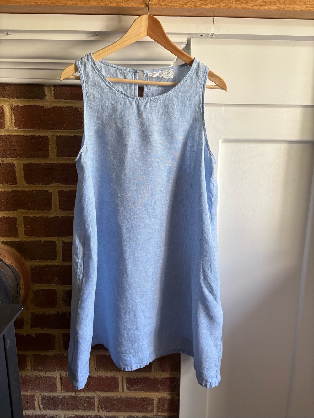 Sigrid Olsen Light Blue Sleeveless Linen Mini Dress
